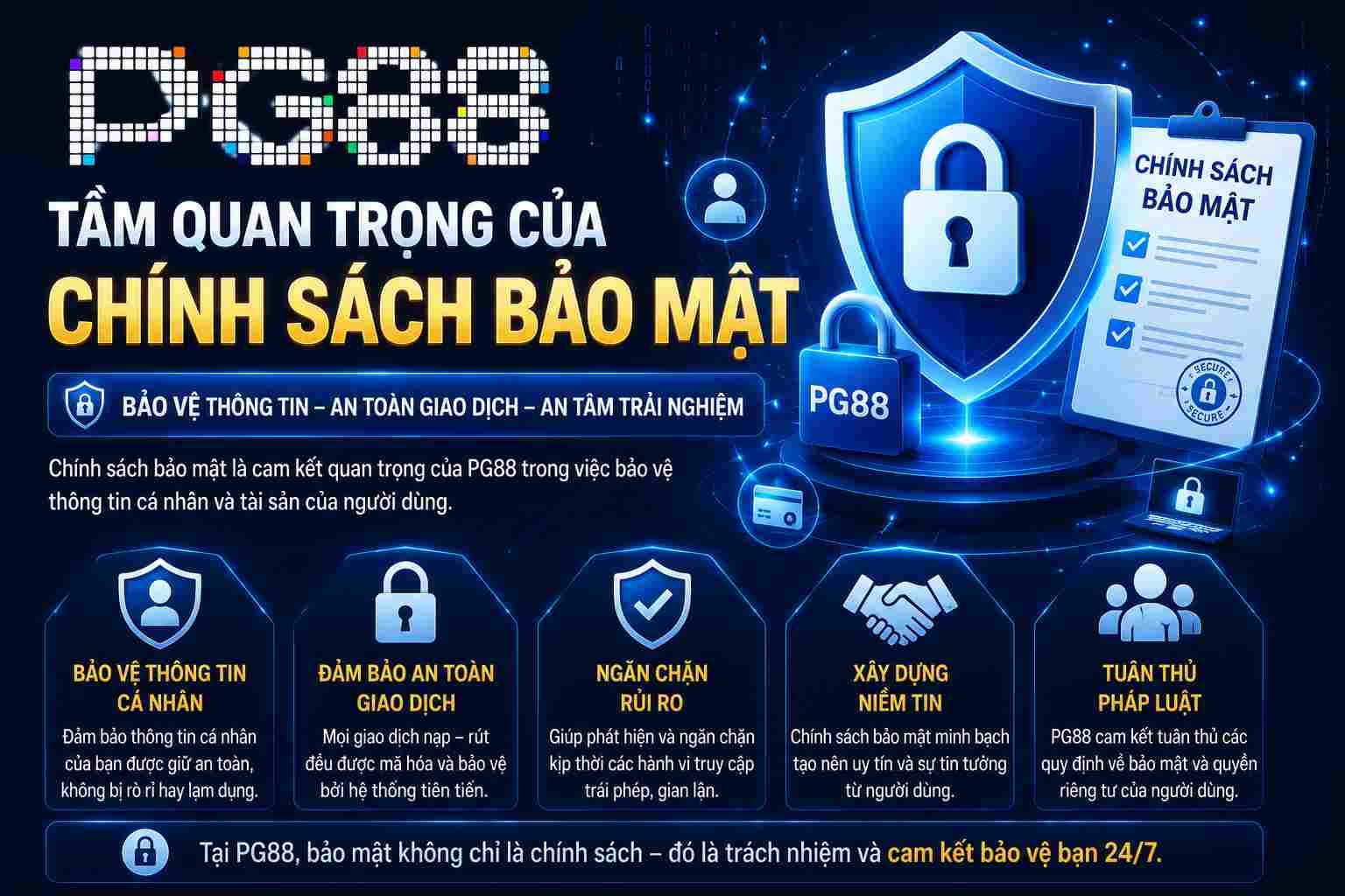 Tầm quan trọng của chính sách bảo mật PG88