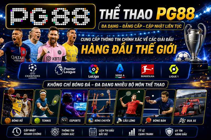 Thể thao PG88 mang đến đa dạng các môn thể thao 